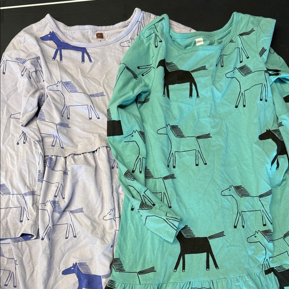 Brand Tea size 6 adorable dresses- Blue and Green